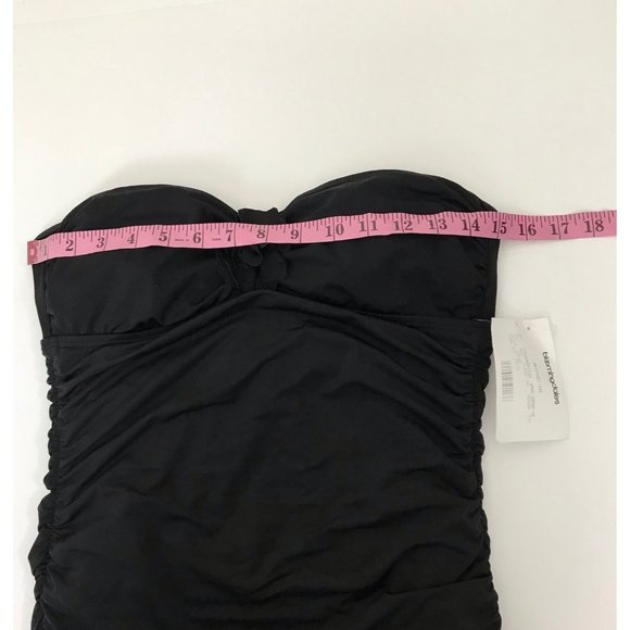 Kenneth Cole Reaction Strapless One Piece Swimsuit Ruffle Bottom Med. - Picture 7 of 11